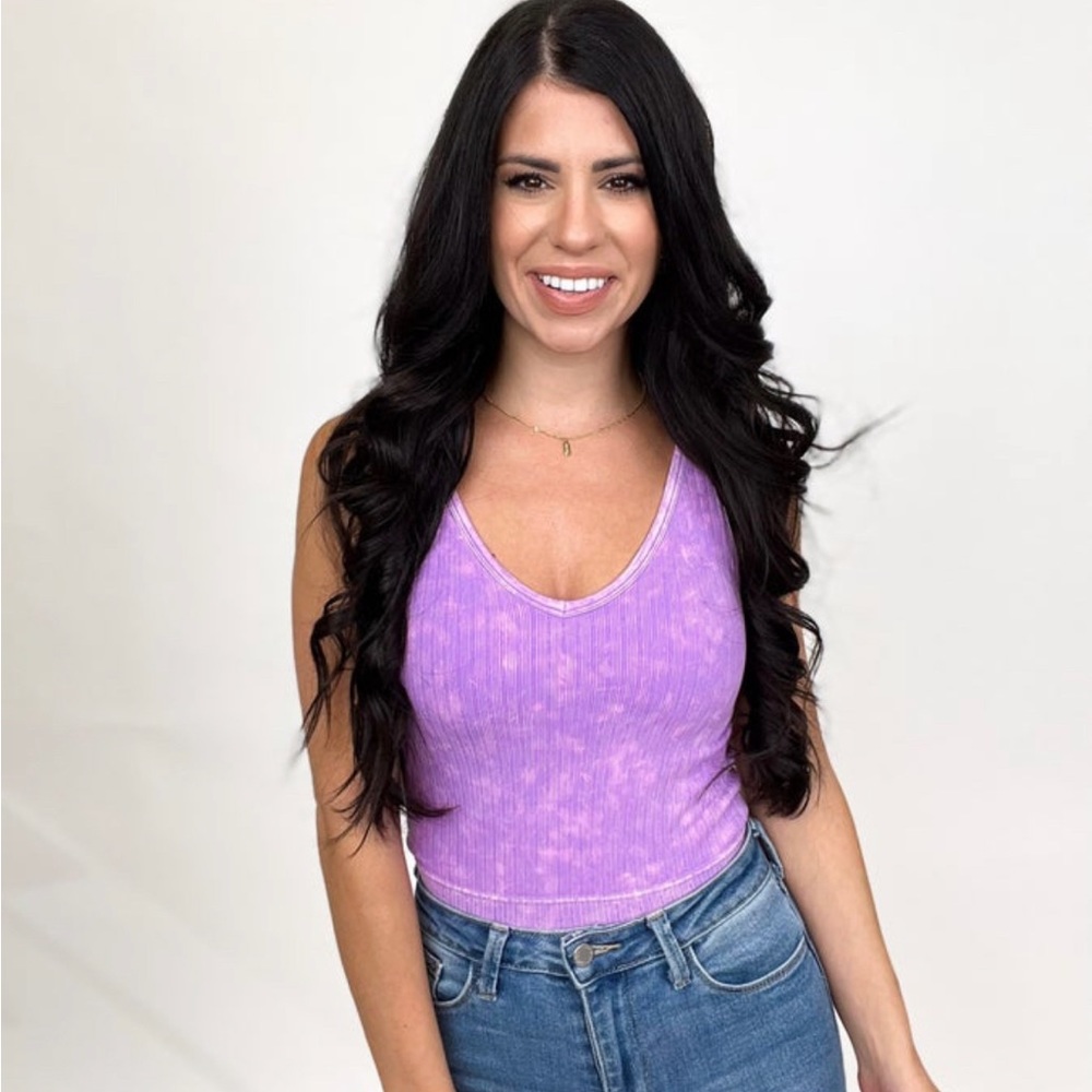 ZENANA Tank slight cropped l/xl bright violet